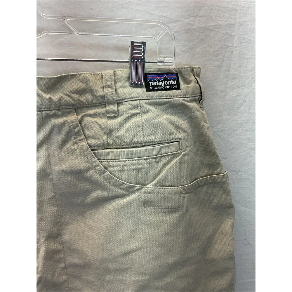 Vtg 90s Patagonia Original Stand Up Shorts Men 36 Beige Canvas Organic Cotton